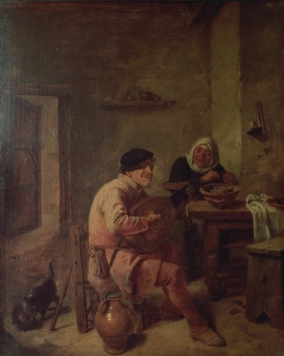 Un interior con figuras de Adriaen Brouwer